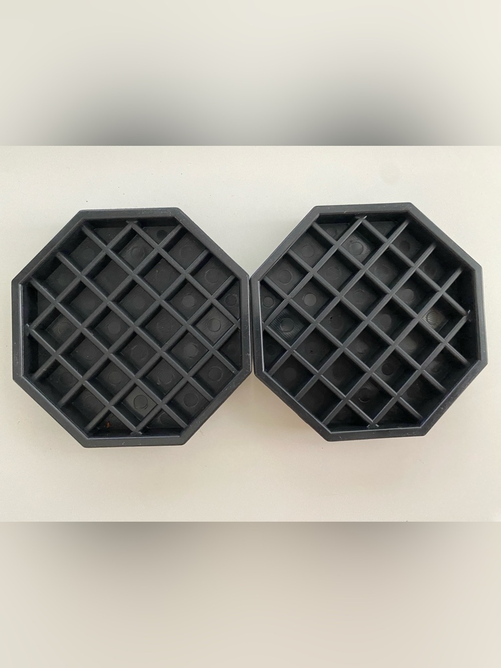 2 Octagon Coffee Drip Tray by Hard Black Plastic for Coffee Countertop | Drip